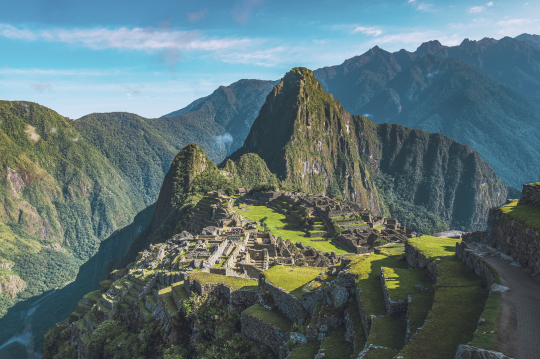 Blick &uuml;ber Machu Picchu, die Ruinenstadt in Peru